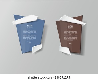 Vector infographic origami banners set.