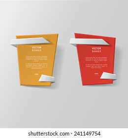 Vector infographic origami banners set.