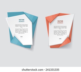 Vector infographic origami banners set.