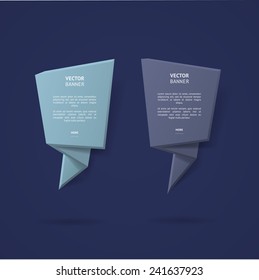 Vector infographic origami banners set.