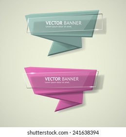 Vector infographic origami banners set.