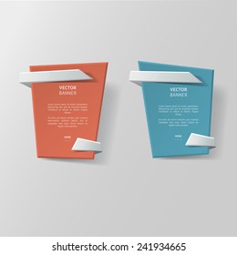 Vector infographic origami banners set.