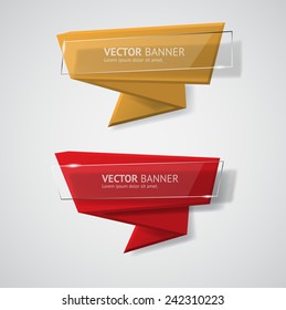 Vector infographic origami banners set.