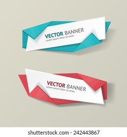 Vector infographic origami banners set.