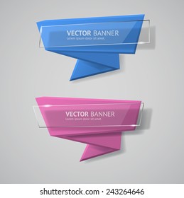 Vector infographic origami banners set.