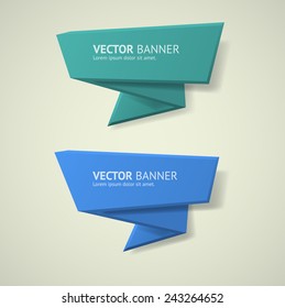 Vector infographic origami banners set.