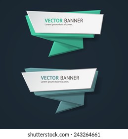 Vector infographic origami banners set.