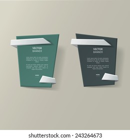 Vector infographic origami banners set.