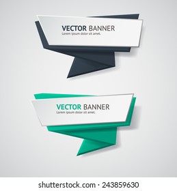 Vector infographic origami banners set.