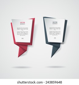 Vector infographic origami banners set.