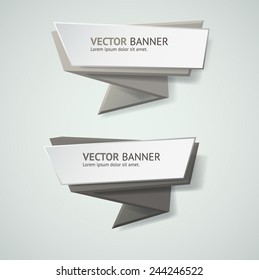 Vector infographic origami banners set.