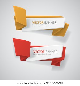 Vector infographic origami banners set.