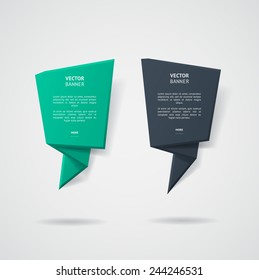 Vector infographic origami banners set.
