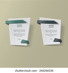 Vector infographic origami banners set.