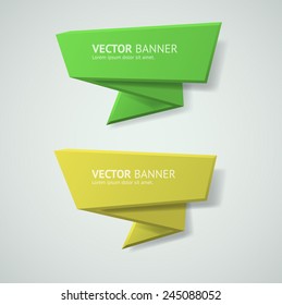 Vector infographic origami banners set.