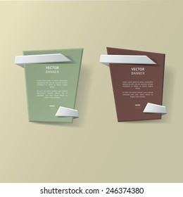 Vector infographic origami banners set.
