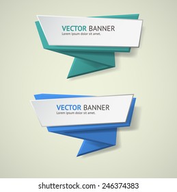 Vector infographic origami banners set.