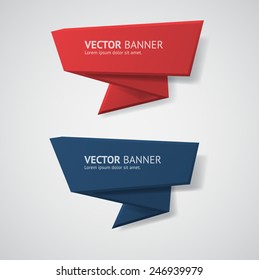 Vector infographic origami banners set.