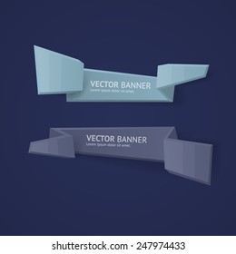 Vector infographic origami banners set.