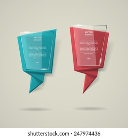 Vector infographic origami banners set.