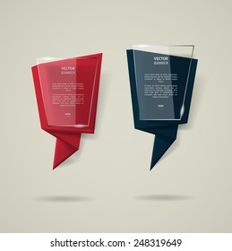 Vector infographic origami banners set.