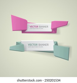 Vector infographic origami banners set.