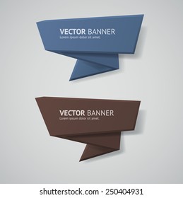 Vector infographic origami banners set.