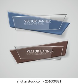 Vector infographic origami banners set.