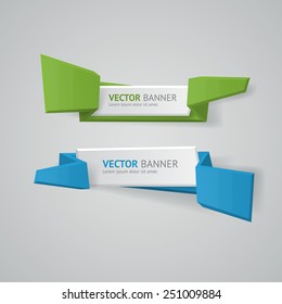 Vector infographic origami banners set.