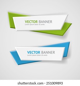 Vector infographic origami banners set.