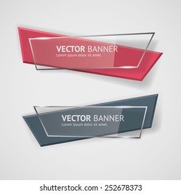 Vector infographic origami banners set.