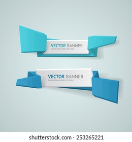 Vector infographic origami banners set.