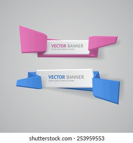 Vector infographic origami banners set.