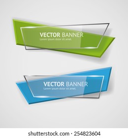 Vector infographic origami banners set.