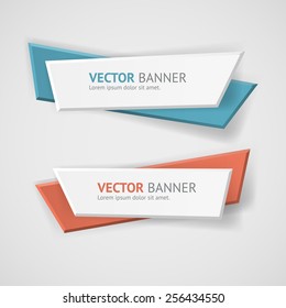 Vector infographic origami banners set.
