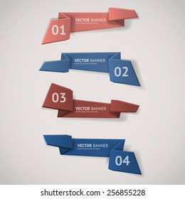 Vector infographic origami banners set.