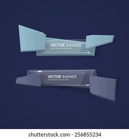 Vector infographic origami banners set.