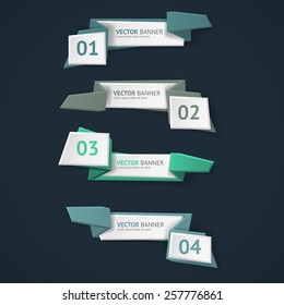 Vector infographic origami banners set.