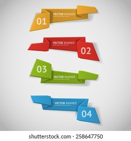 Vector infographic origami banners set.
