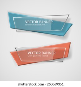 Conjunto de Anuncios de origami de infografía de Vector.