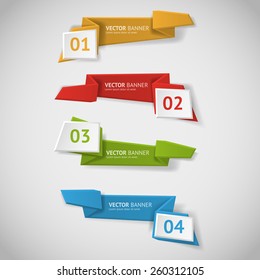 Vector infographic origami banners set.