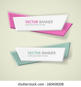 Vector infographic origami banners set.