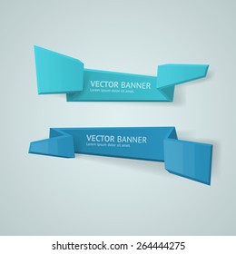 Vector infographic origami banners set.