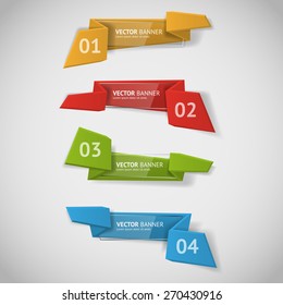 Vector infographic origami banners set.