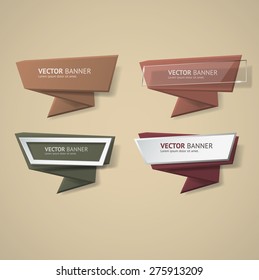 Vector infographic origami banners set.