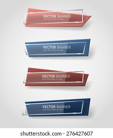 Vector infographic origami banners set.