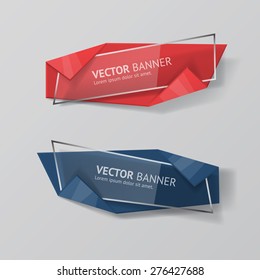 Vector infographic origami banners set.