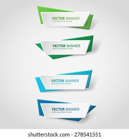 Vector infographic origami banners set.