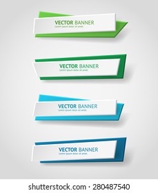 Vector infographic origami banners set.