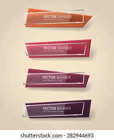 Vector infographic origami banners set.
